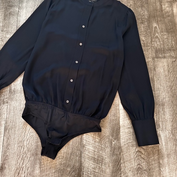 J Crew Ashton 100% Silk Button Down Blouse Shirt Bodysuit Size 0 - Picture 11 of 16